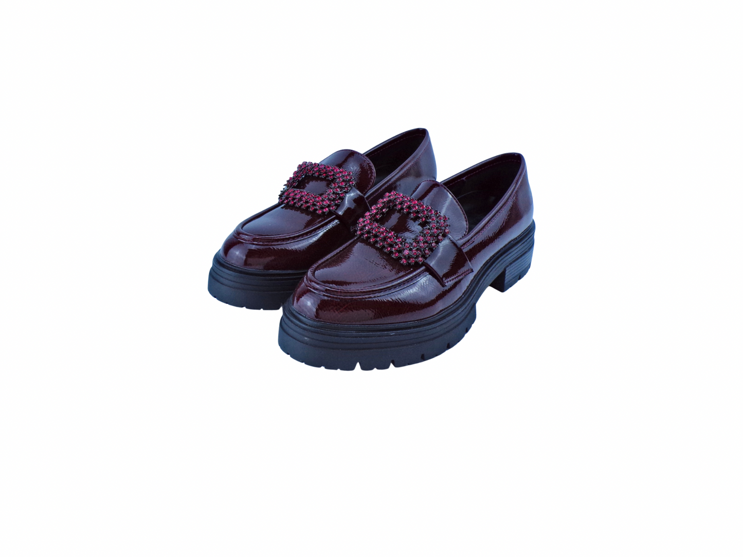 mocassino pelle lucida bordeaux