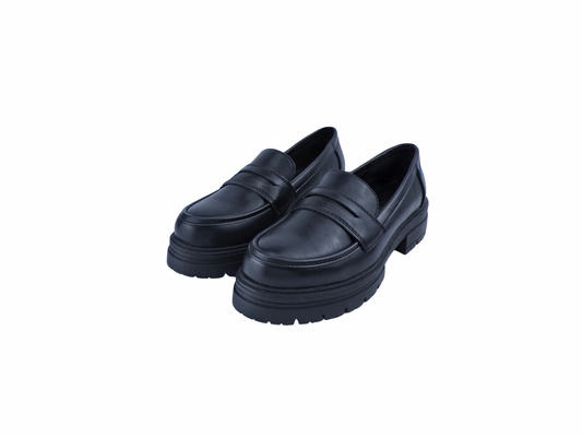 mocassino nero in pelle