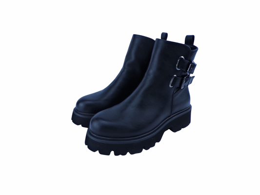 stivale pelle nero