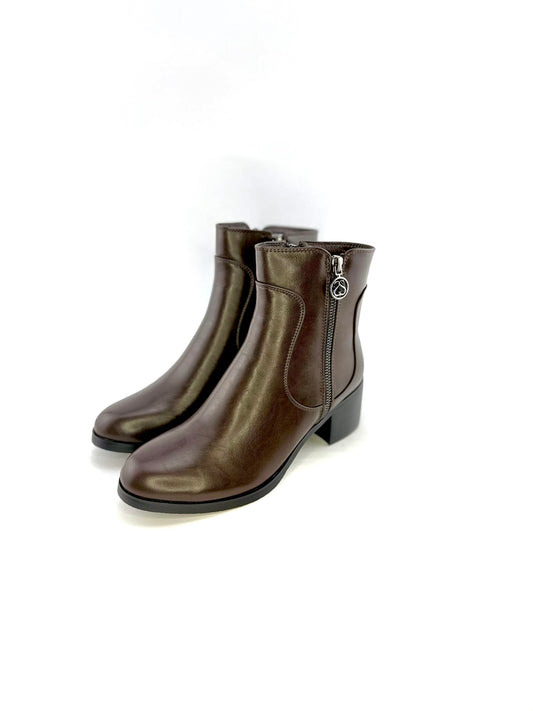 Stivaletto Solo Soprani – Pelle marrone con cerniera