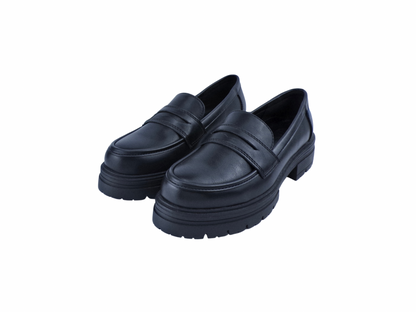 mocassino nero in pelle
